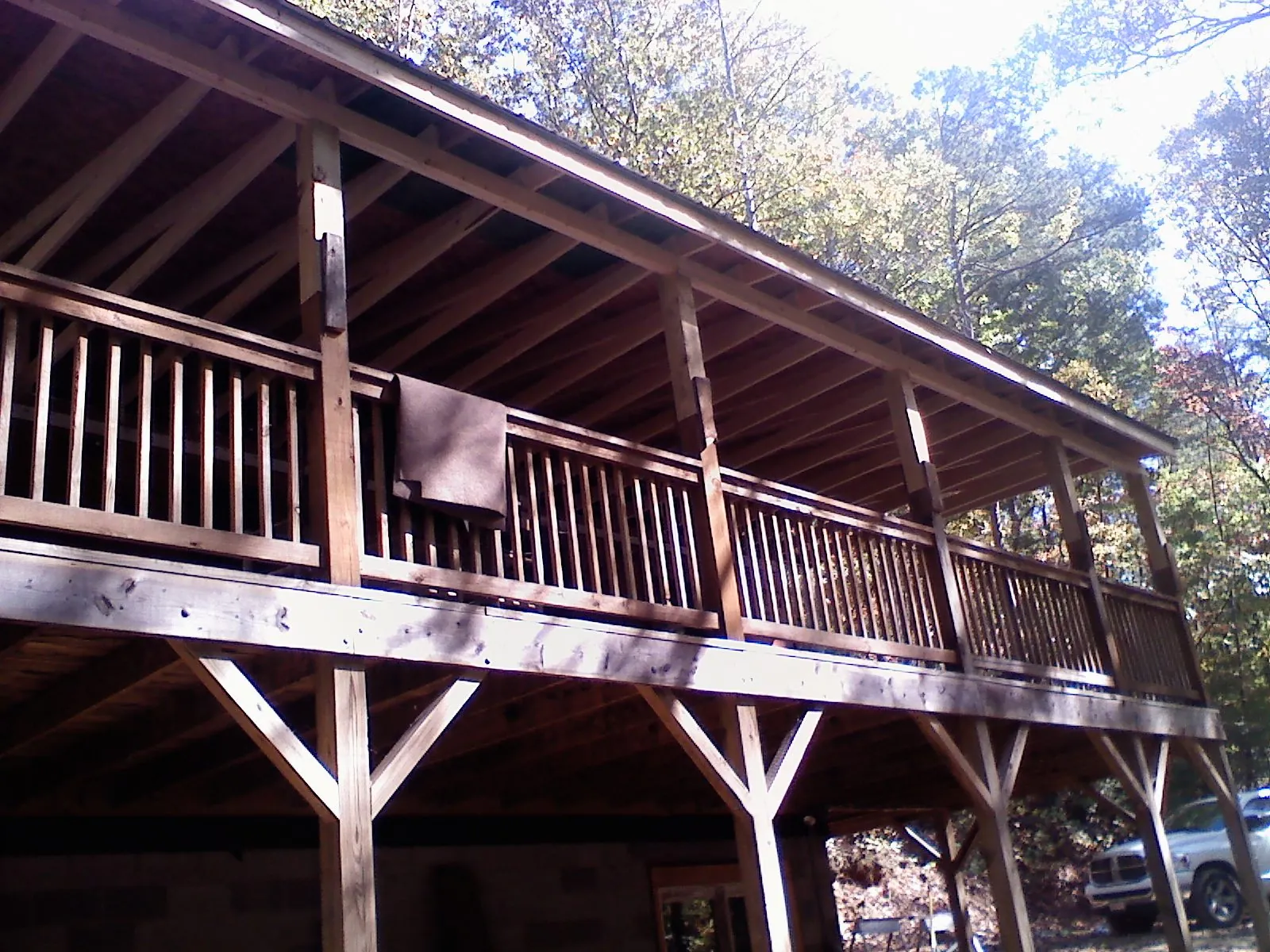 Timber framing under a new elevated porch and deck — Roof Leak Repair in Rosman by Roofing Brothers